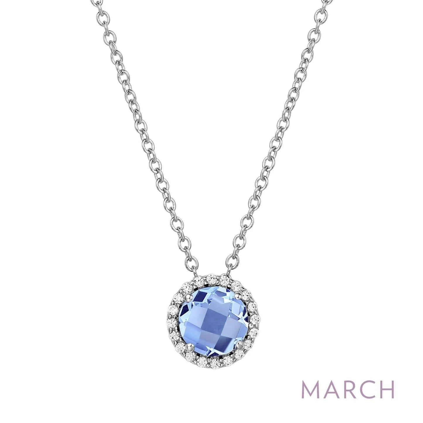 Sterling Silver March Birthstone Necklace