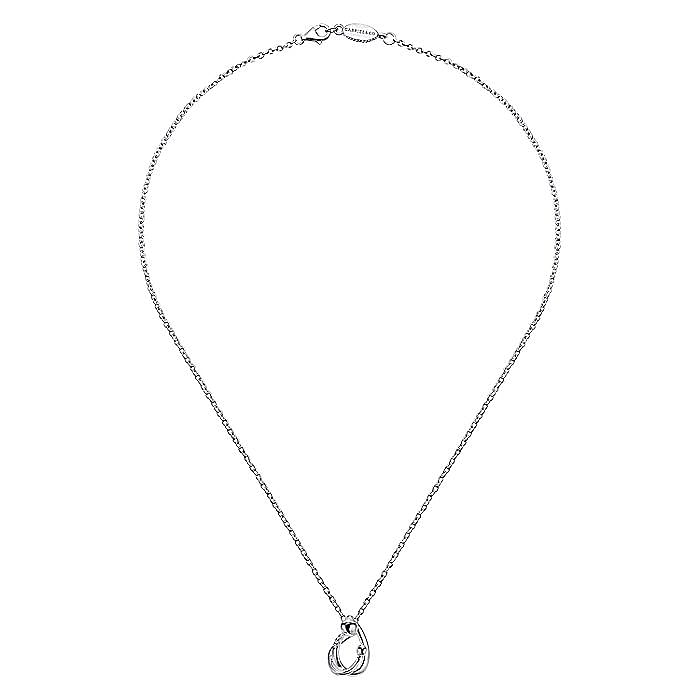 925 Sterling Silver Mother and Child Pendant Necklace with Diamonds