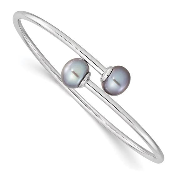 Cultured Pearl Flexible Cuff Bangle