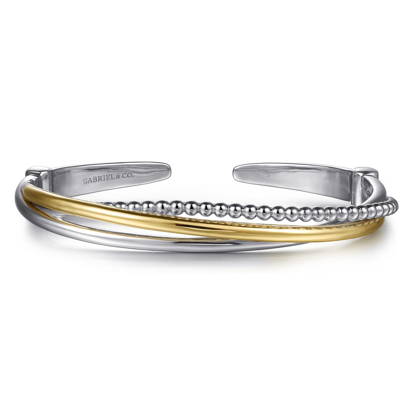 Sterling Silver and 14K Yellow Gold Bujukan Twisted Bangle Bracelet