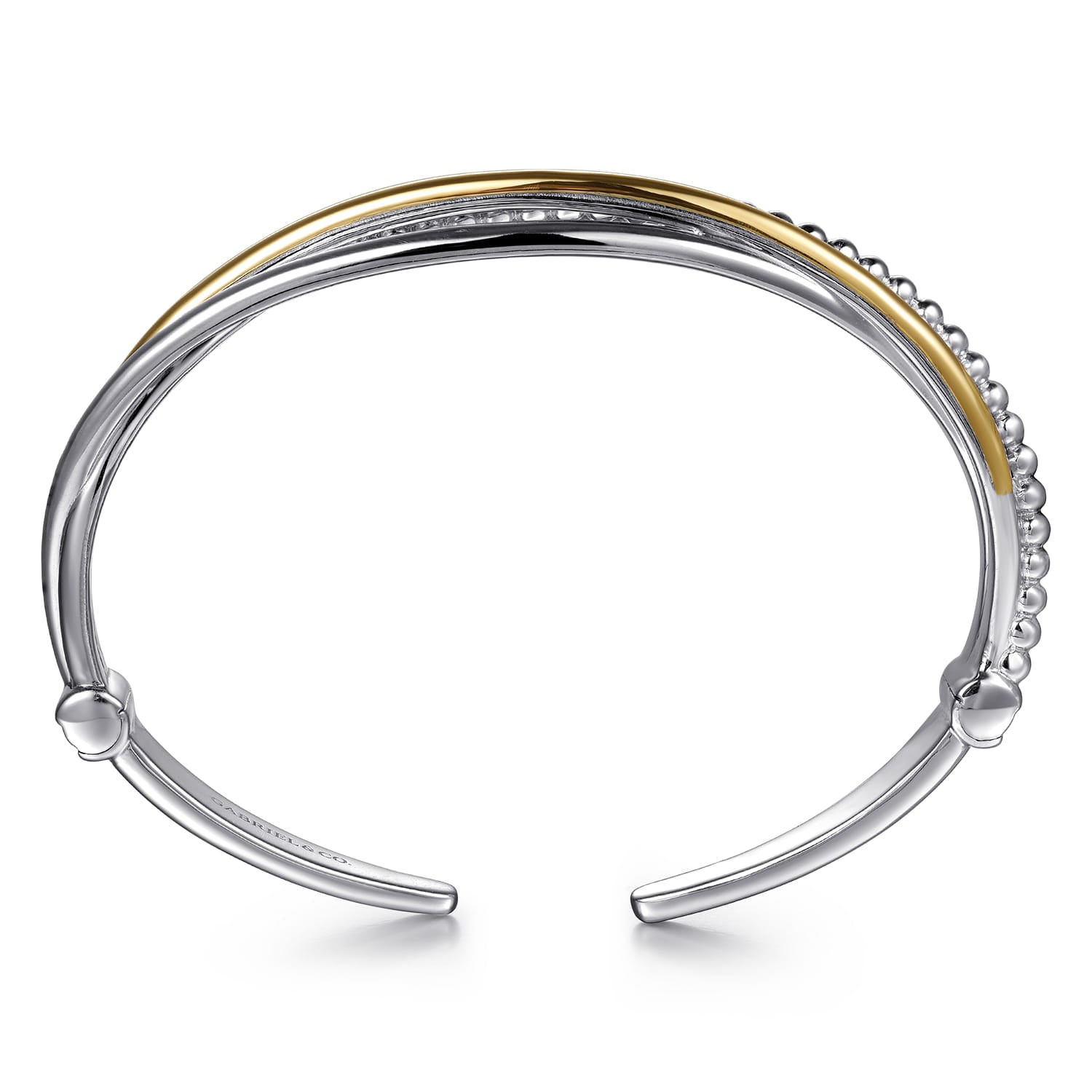 Sterling Silver and 14K Yellow Gold Bujukan Twisted Bangle Bracelet