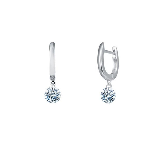 Sterling Silver Drop Huggies