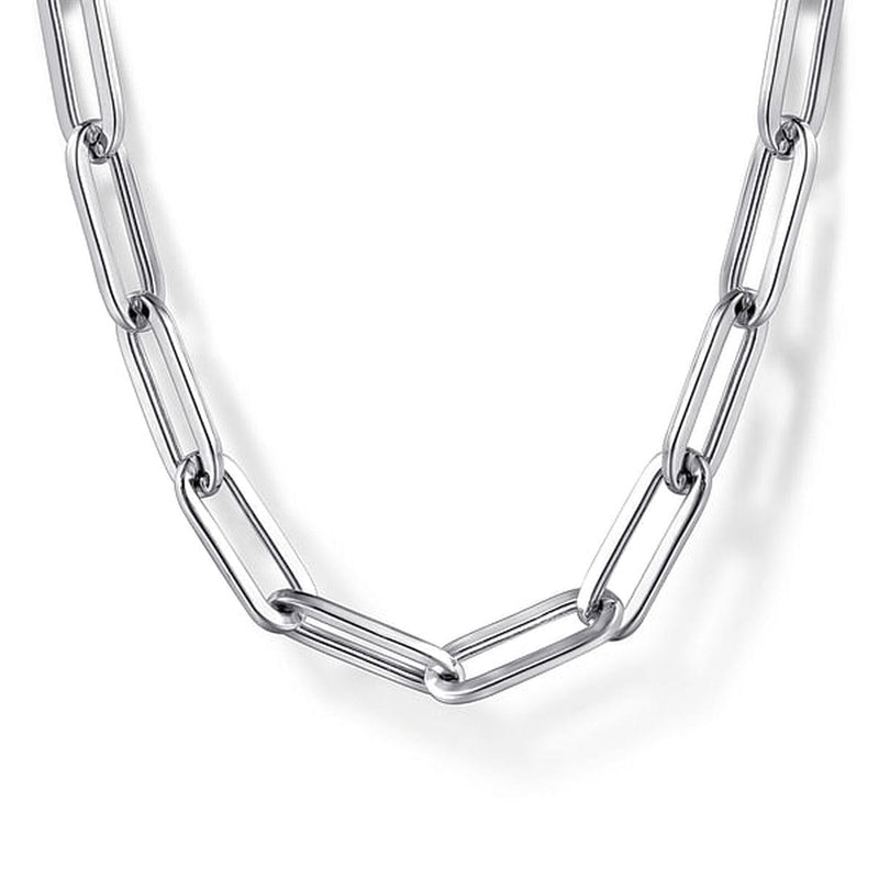 Sterling Silver Paper Clip Chain Necklace
