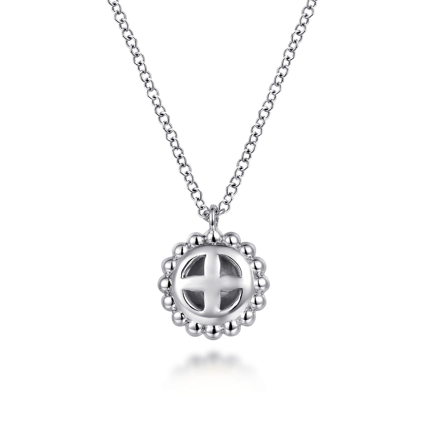 Pendant Necklace 14K Yellow Gold and 925 Sterling Silver
