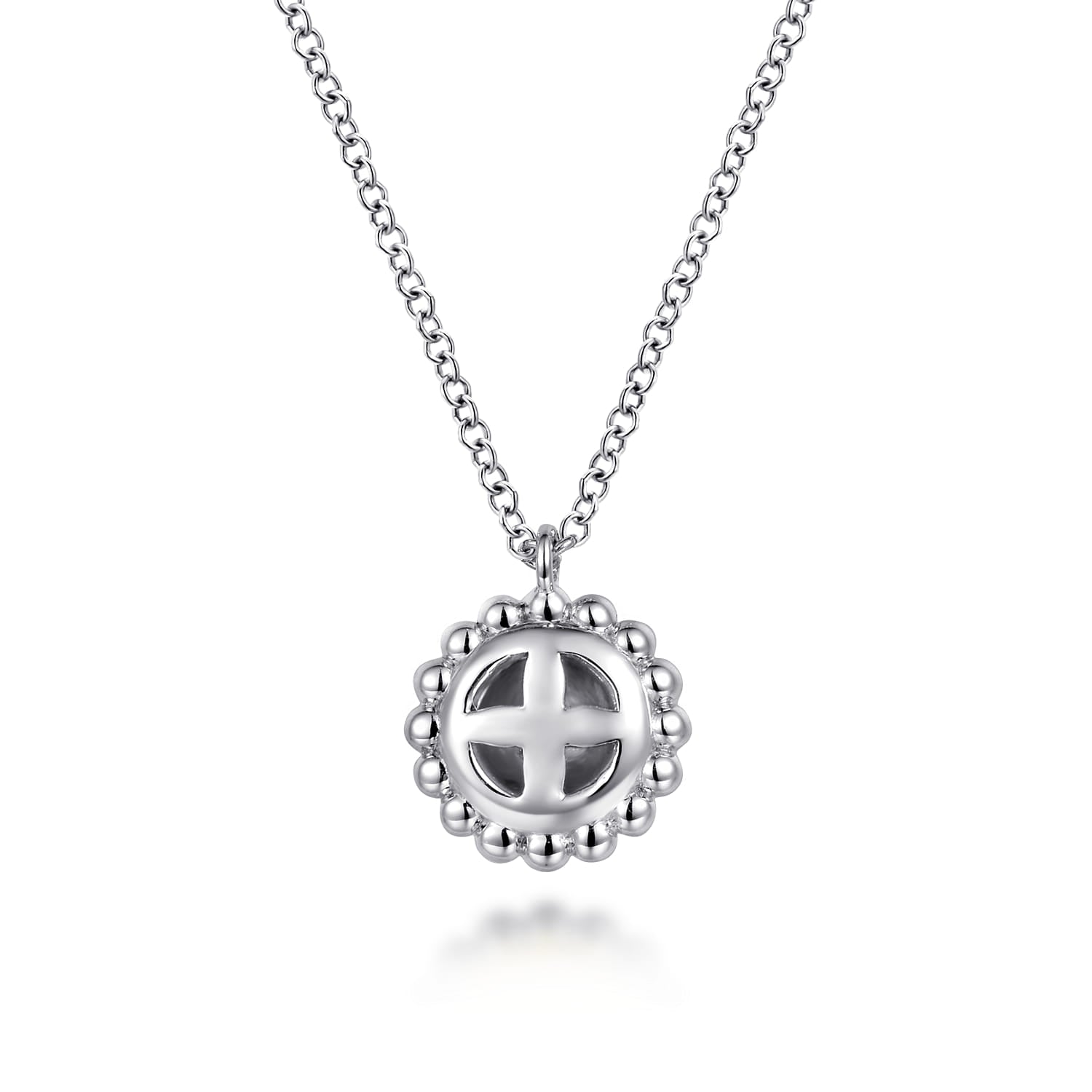 Pendant Necklace 14K Yellow Gold and 925 Sterling Silver