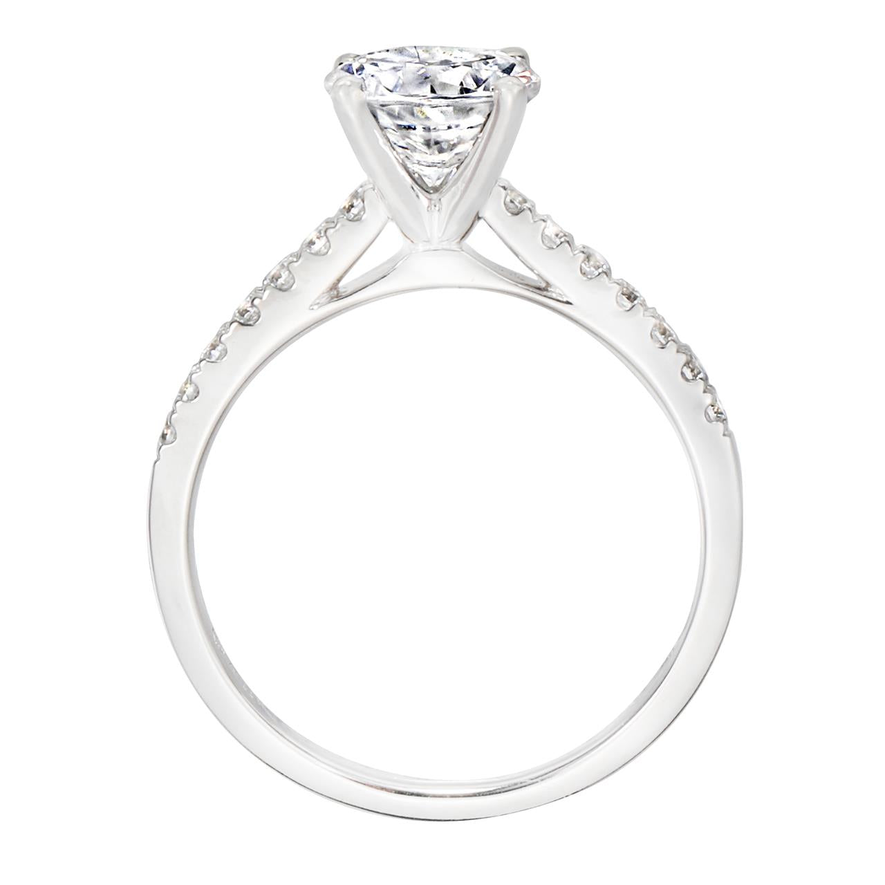 18k White Gold Cathedral Diamond Engagement Ring