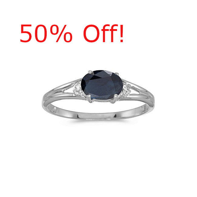 Sapphire and Diamond Split Shank Ring