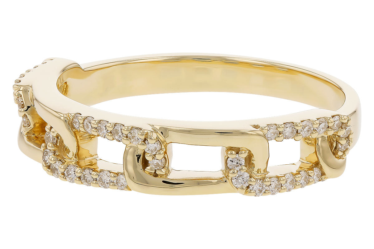 14k Yellow Gold Interlocking Diamond ring