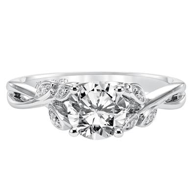Engagement Ring 14K White Gold Floral Vines - Warwick Jewelers