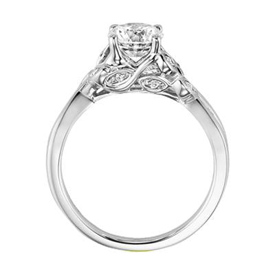 Engagement Ring 14K White Gold Floral Vines - Warwick Jewelers