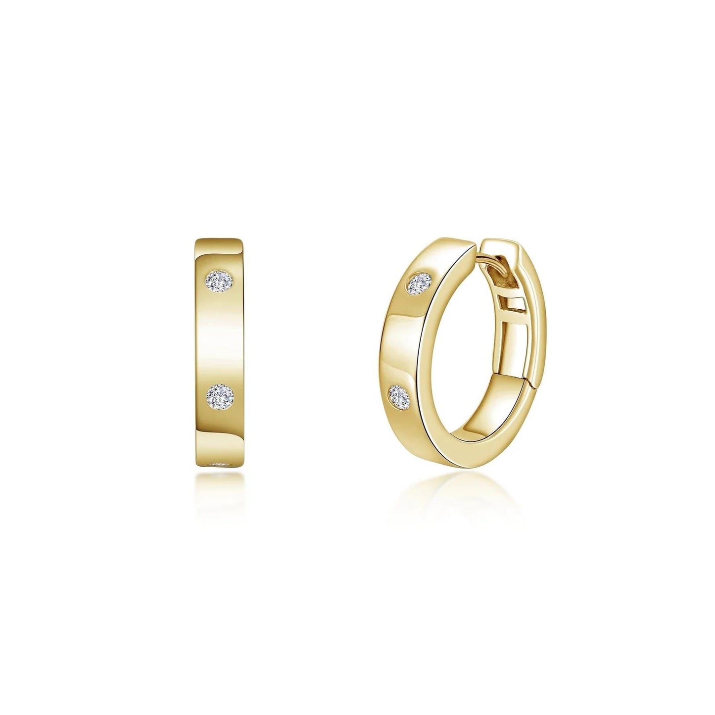 Invisible Set Huggie Hoop Earrings - Warwick Jewelers