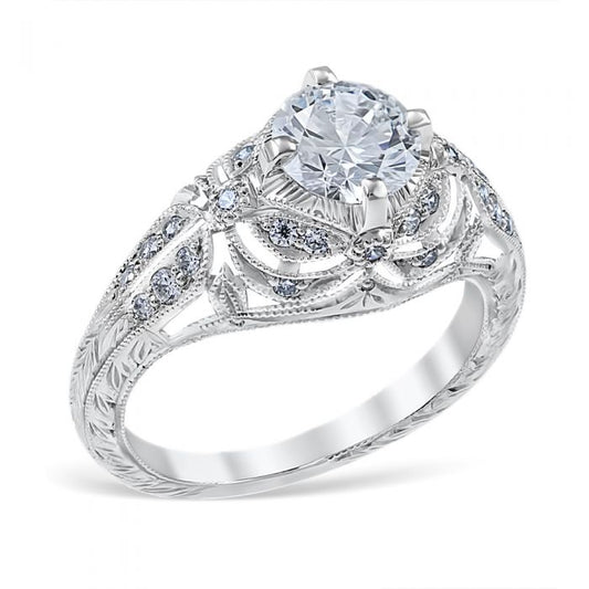 Platinum Vintage Style Engagement Ring - Warwick Jewelers