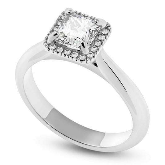 Princess Halo Engagement Ring - Warwick Jewelers