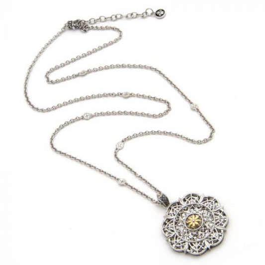 Sterling Silver and 18k Yellow Gold Enamorada Diamond Necklace - Warwick Jewelers