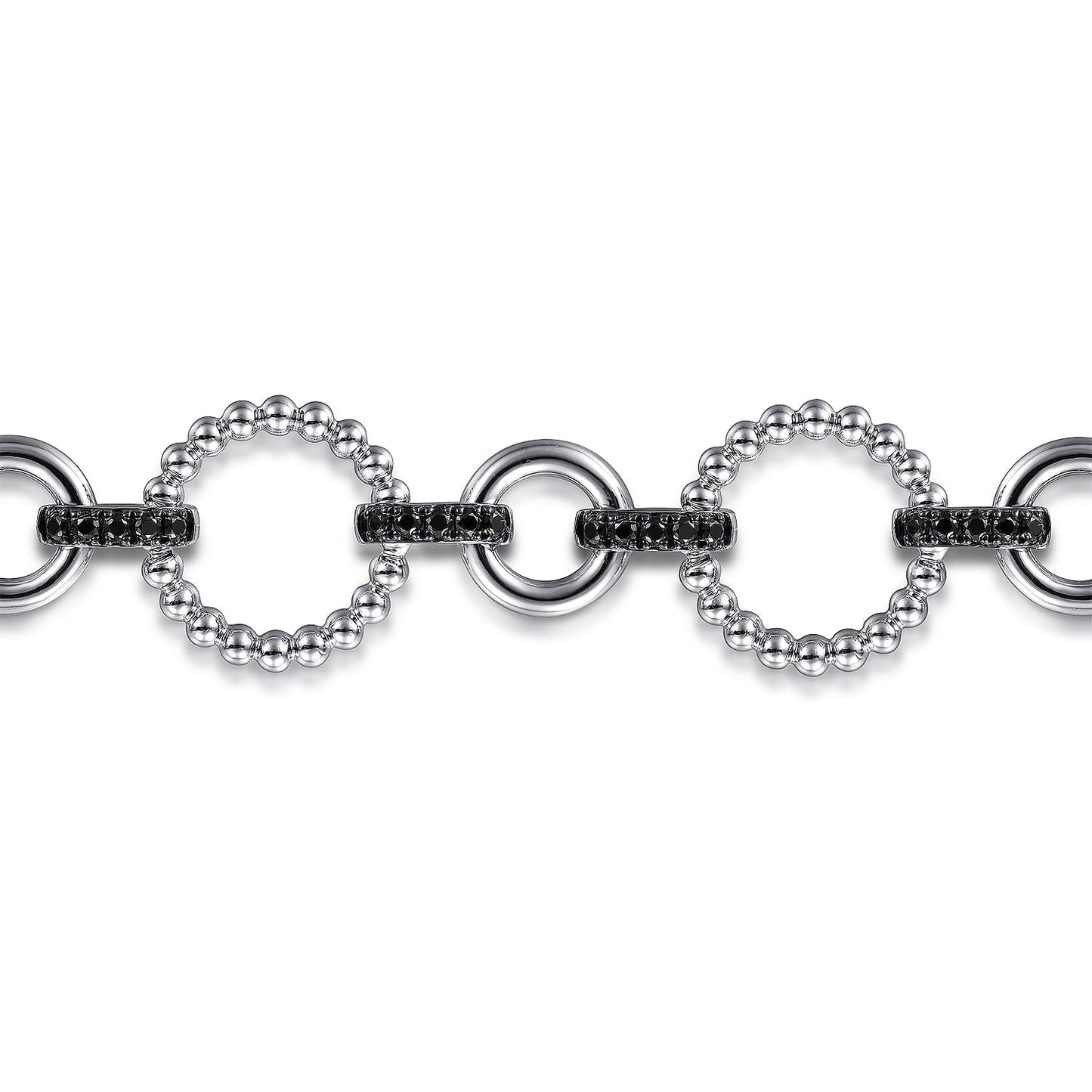 Sterling Silver Black Spinel Bujukan Link Tennis Bracelet - Warwick Jewelers