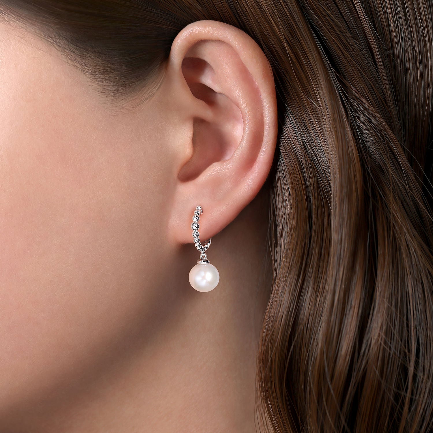 Sterling Silver Bujukan Pearls Drop Huggie Earrings - Warwick Jewelers