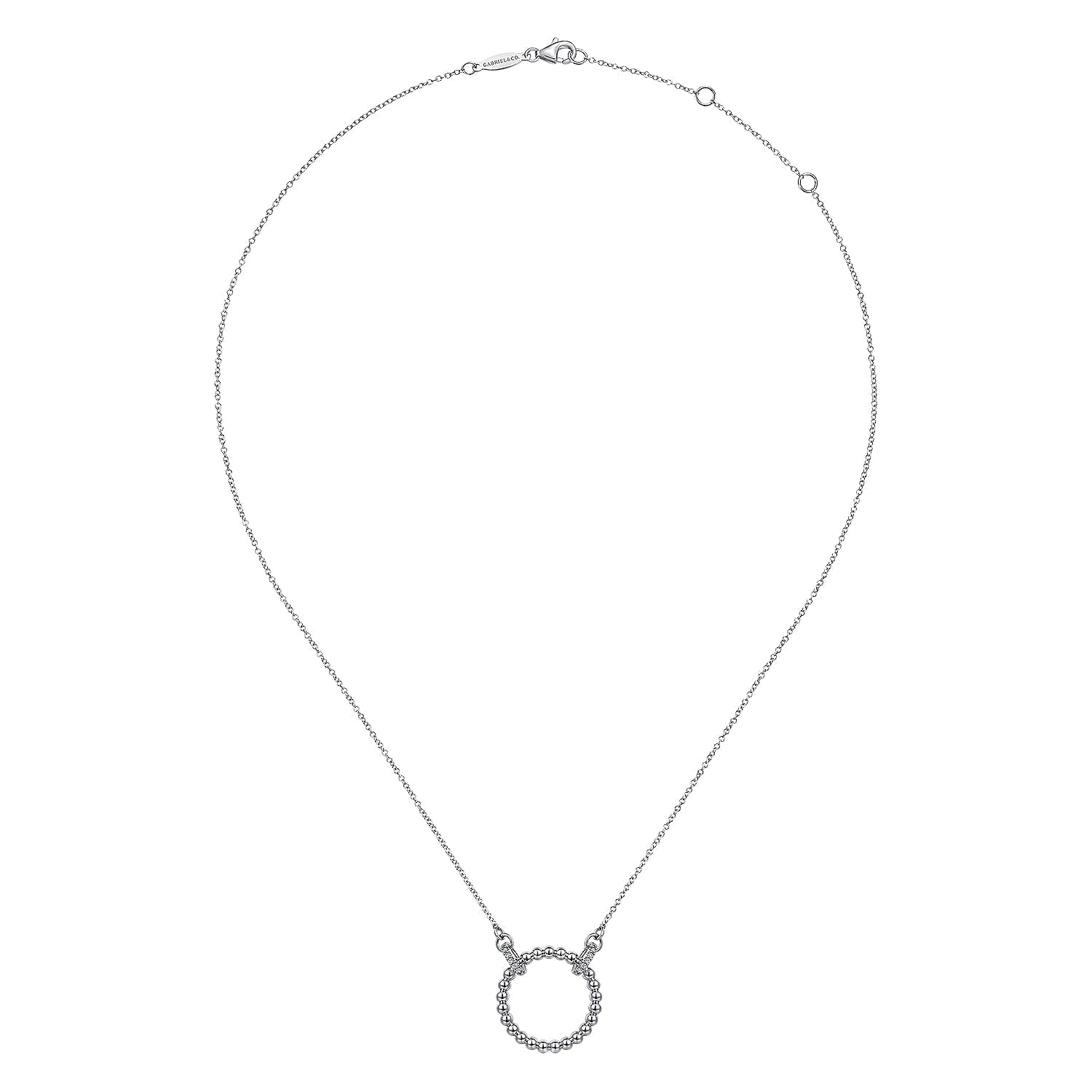 Sterling Silver Bujukan White Sapphire Open Circle Pendant Necklace - Warwick Jewelers