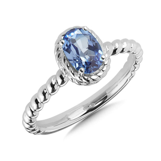 Sterling Silver Created Blue Sapphire Ring - Warwick Jewelers