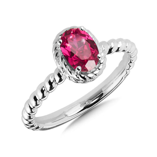 Sterling Silver Created Ruby Ring - Warwick Jewelers