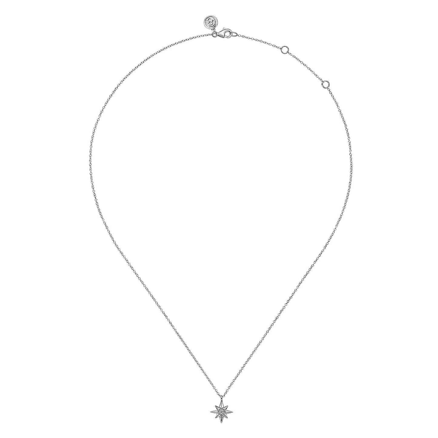 Sterling Silver Diamond Starburst Pendant Necklace - Warwick Jewelers
