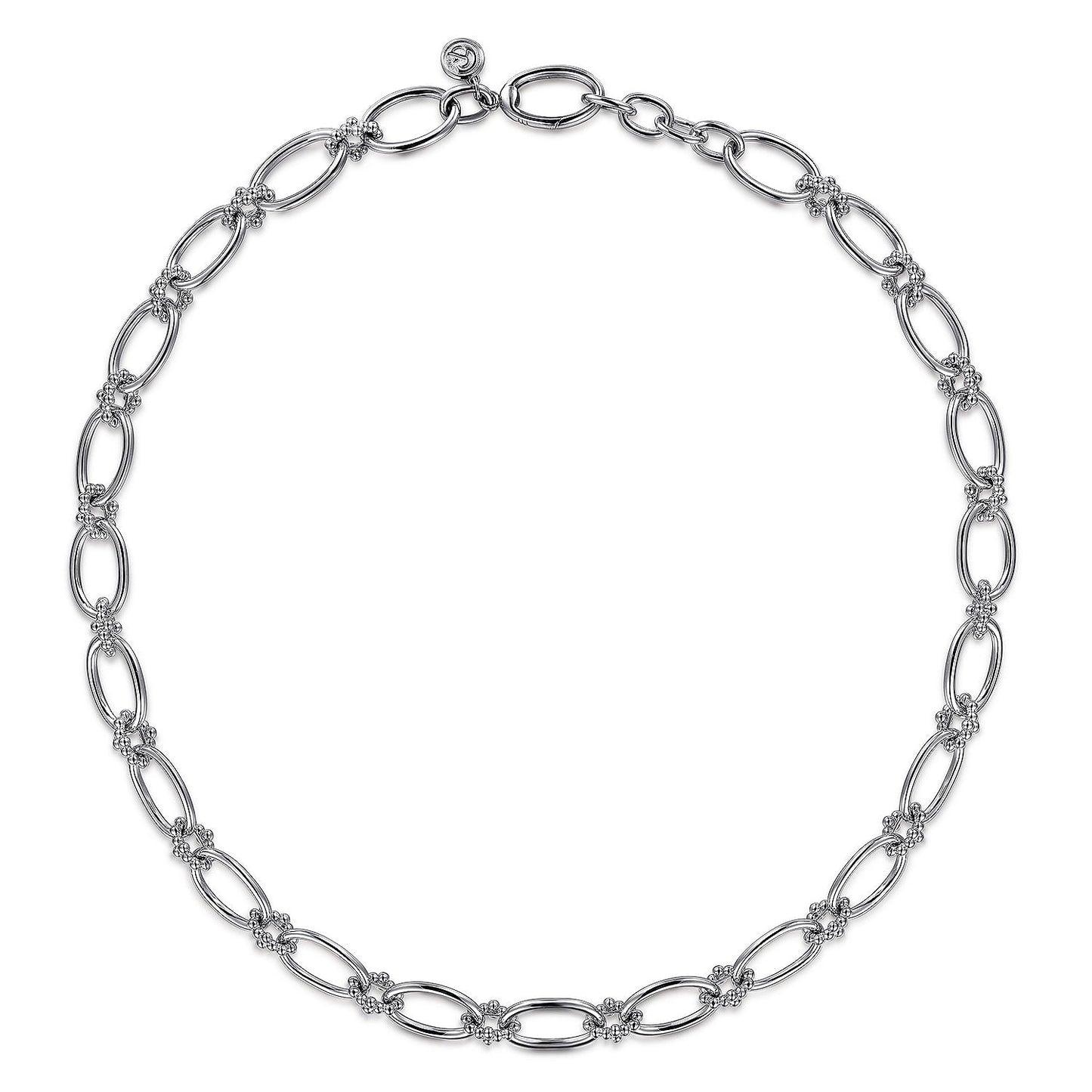 Sterling Silver Oval Link Chain Necklace with Bujukan Connectors - Warwick Jewelers