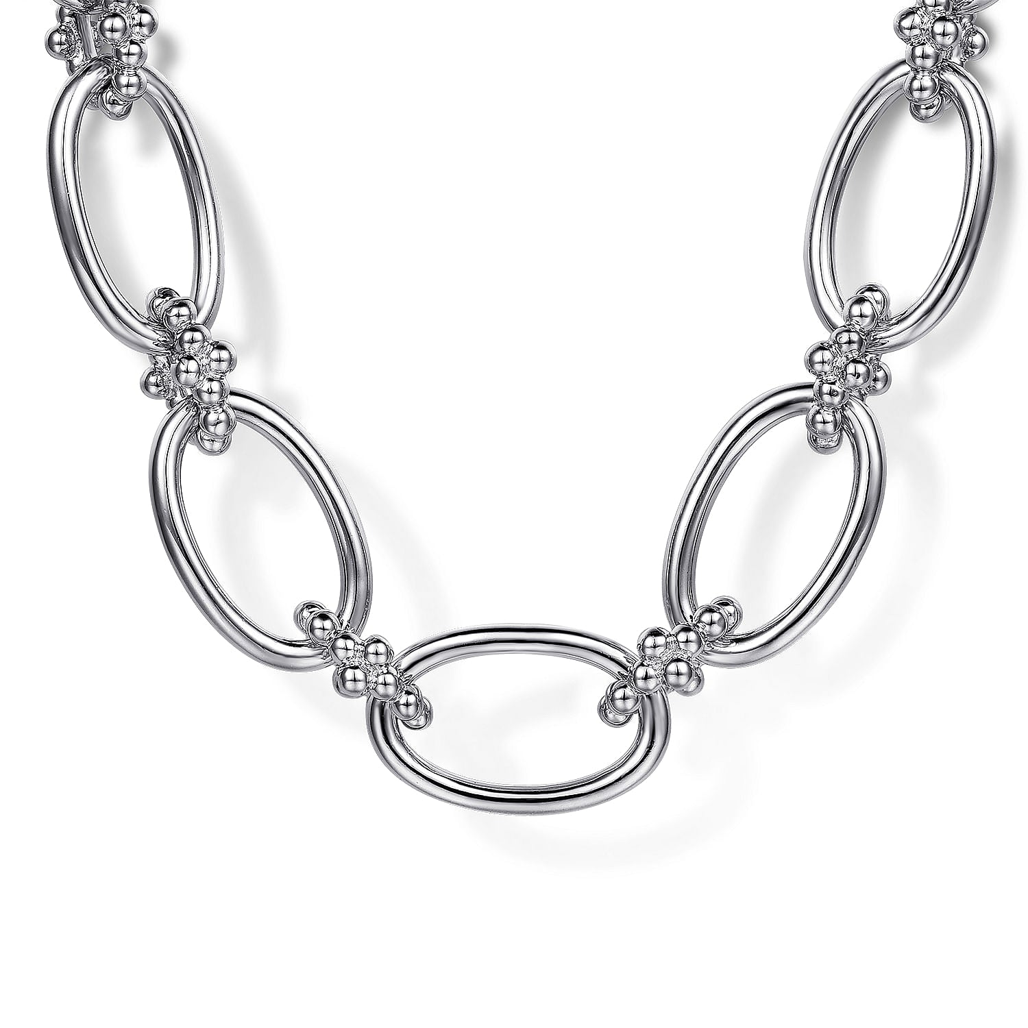 Sterling Silver Oval Link Chain Necklace with Bujukan Connectors - Warwick Jewelers