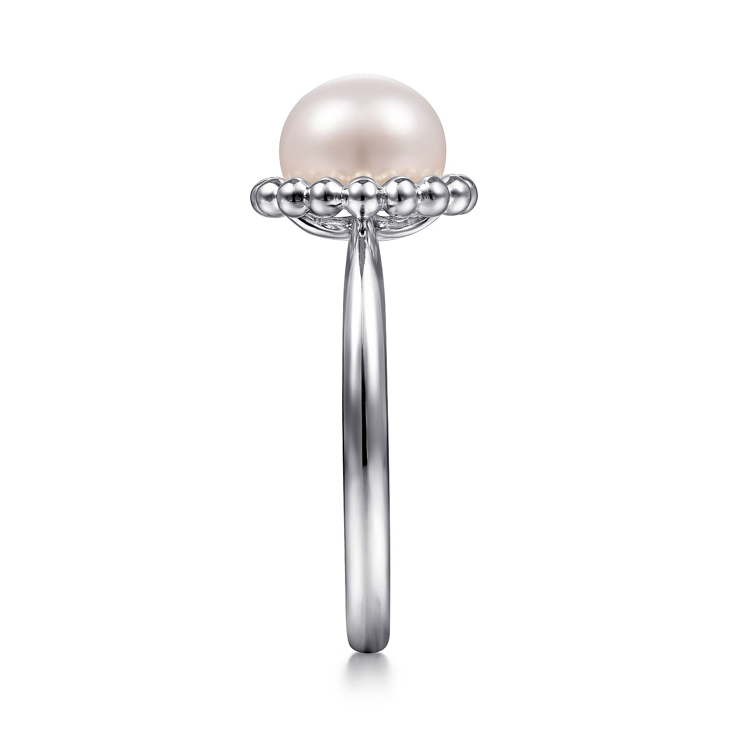 Sterling Silver Pearl Ring with Bujukan Beaded Halo - Warwick Jewelers