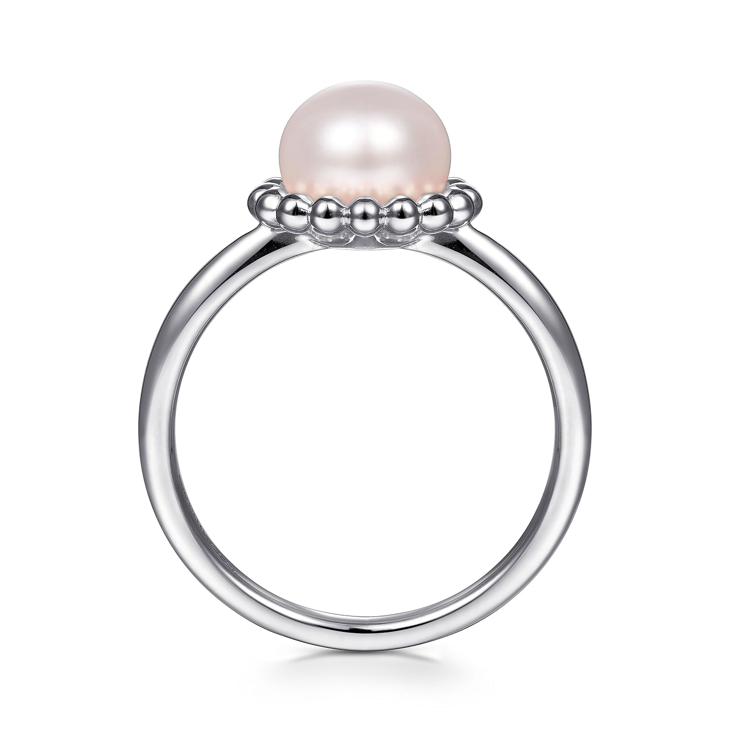 Sterling Silver Pearl Ring with Bujukan Beaded Halo - Warwick Jewelers
