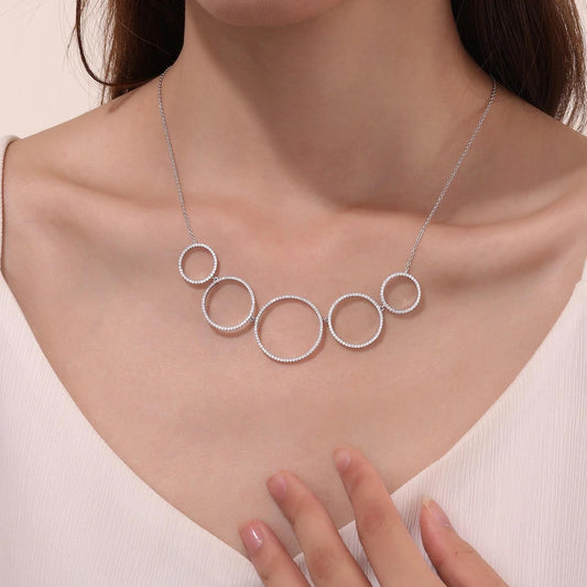 Trendy Sterling Silver Five-Circle Necklace - Warwick Jewelers