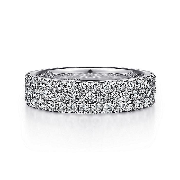 Wide 14K White Gold Prong Set Diamond Anniversary Band - 1.15 ct - Warwick Jewelers
